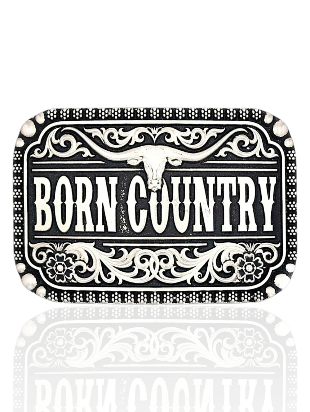 Montana Silversmiths Born Country Attitude Belt Buckle - Retail $50 - NEW‎ NIB